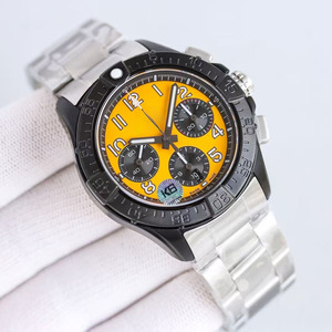 Nuevo Reloj Deportivo Amarillo con Cronógrafo de Tres Ojos, Caja de Acero Inoxidable de 41 mm, Esfera con Agujas de Alta Calidad, Diseño Multicolor, Logotipo Personalizado - Product Image 3