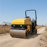 Compacteur vibrant à tambour unique diesel de 1 à 3 tonnes avec roues en acier, mini-compacteur vibrant autoporté pour routes