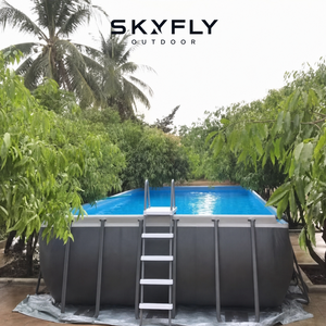 <span class=keywords><strong>Piscine</strong></span> hors sol portable avec structure métallique stable pour jardin, terrasse et loisirs en plein air - Product Image 1