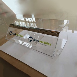 Acrylic Bin Bulk Plastic Acrylic Pet Food Bin Custom Clear Stackable Acrylic Candy Dispenser