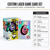 Impression personnalisée avec boîte à couvercle et base et support en bois pour jeu de cartes laser, fabricant en gros de jeux de cartes personnalisés