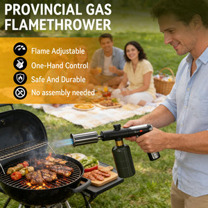 Lance-flammes vintage rechargeable en acier inoxydable et alliage de zinc, torche à propane d'extérieur, <span class=keywords><strong>chalumeau</strong></span> de barbecue - Product Image 6