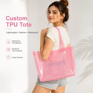 OEM Transparent TPU <b>Jelly</b> Tote Bag <b>Clear</b> PVC Style Waterproof Beach Tote Handbag with Custom Logo Ladies Summer Resort Gift - Product Image 3