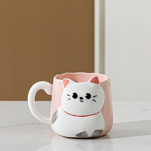 Cameo Kitten Model Tumbler Taza de café de diseño minimalista con saludo de mano para té o leche - Product Image 2