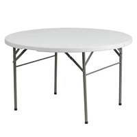 Table pliante ronde multifonctionnelle de 4 pieds (120 cm) Bjflamingo, table ronde pliante de 4 pieds pour banquet