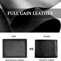 Dompet Paspor Kulit Asli Logo Kustom untuk Pria, Penutup Paspor Lipat Tipis dengan Jendela ID dan Banyak Slot Kartu