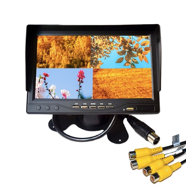 Chinese Factory 7inch  800*480 TFT LCD Screen 4 Channel Quad Split Security Monitor