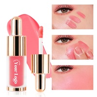 Fard à joues liquide végétalien sans logo, longue tenue, soyeux, hydratant, fini naturel, anti-bavures, haute pigmentation, 18 couleurs
