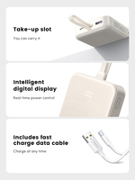UGREEN PB505 Power Bank 20000mah, dengan kabel USB C 20W PD paket baterai daya pengisian cepat untuk iPhone 15 14 13