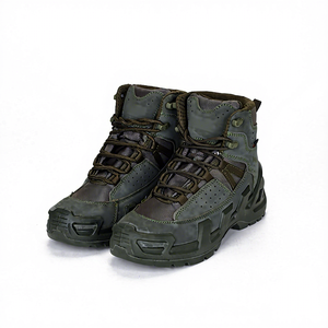 TSB08 Stock Black Suede Cow Leather Customized Middle Cut Tactical <b>Hiking</b> <b>Boots</b> Nubuck Made in China All-Day Outdoor Use - Product Image 2