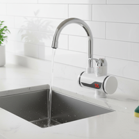 Chauffe-eau instantané 3000W 220V en ABS et acier inoxydable pour cuisine et salle de bain avec affichage numérique, poignée unique, monotrou