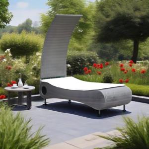 Nueva <span class=keywords><strong>Tumbona</strong></span> de Patio con Visera Ajustable, Estructura de Aluminio, Cama de Jardín, <span class=keywords><strong>Tumbona</strong></span> de Ratán <span class=keywords><strong>para</strong></span> Piscina y Exteriores - Product Image 6