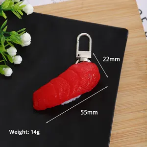 Llavero de Plástico PVC <span class=keywords><strong>con</strong></span> Diseño de Sushi Japonés, Accesorio de Fotografía, Decoración para Mochila Escolar, Colgante DIY - Product Image 6