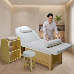 <span class=keywords><strong>Bali</strong></span> Moderne 106 # Table De Massage Du Visage En Bois Massif Confortable En Cuir Synthétique pour Hôtel Spa Salons Maison <span class=keywords><strong>Salon</strong></span> Traitements - Product Image 4