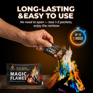 Pacchetti di Polvere Magica per Fiamme Colorate che Creano Fiamme Arcobaleno Incantevoli per Caminetto Interno e Falò all'Aperto - Product Image 3