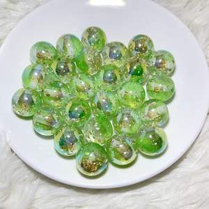 2025 estrella hoja de oro K16 cuenta redonda cuenta de resina a través del agujero recto no raya la cadena del teléfono móvil joyería colgante de coche - Product Image 6