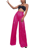 Pantalon à paillettes pour femmes Pantalon large à paillettes brillantes pour femmes Taille haute Bas scintillants Pantalon à paillettes grande taille