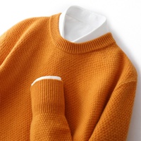 Pull en laine 100 % pour homme, col rond, tricot fin, style minimaliste haut de gamme, pour l'automne et l'hiver, idéal pour le bureau ou les occasions décontractées