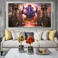 Pintura en lienzo para decoración del hogar, cuadros con impresiones de Lord Ganesha, Vinayaka, Ganapati, elefante, Buda, para la pared
