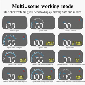 2025 HUD tự động hiển thị <span class=keywords><strong>GPS</strong></span> xe chẩn đoán Đồng hồ tốc độ OBD2 kính chắn gió M20 đầu phổ quát cho tất cả các xe bao gồm nhiệt độ nước - Product Image 3