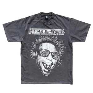 Camiseta vintage unisex lavada con ácido logotipo personalizado DTG gráfico peso pesado 270 gramos algodón de gran tamaño para hombres patrón de impresión digital - Product Image 1