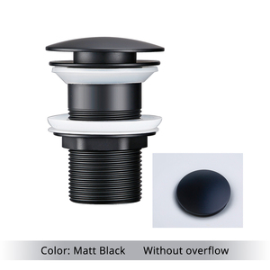 Matte Black <strong>Pop</strong> <strong>up</strong> <strong>Drain</strong> Basin <strong>Drain</strong> <strong>Without</strong> <strong>Overflow</strong> for Basin <strong>Pop</strong> <strong>up</strong> Drainer Bathroom <strong>Drain</strong>