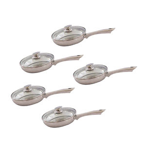 Utensilios de cocina ligeros de lujo para el hogar, sartén de acero inoxidable de mango largo a bajo precio con tapa de vidrio, sartén de 24 cm de Bangladesh - Product Image 6