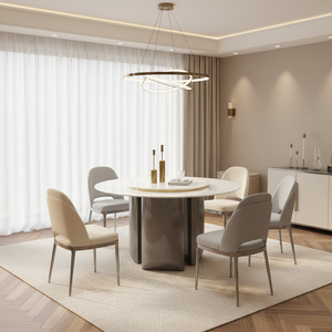 <span class=keywords><strong>Tavolo</strong></span> da Pranzo in <span class=keywords><strong>Marmo</strong></span> di Lusso Moderno Stile Italiano con Piano Rotante, 6 Posti, Arredamento Durevole per Sala da Pranzo - Product Image 4