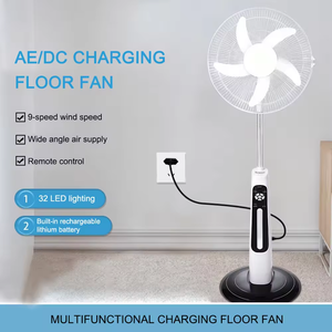 Omsen 2024 <b>Standing</b> Fan Rechargeable Solar Fan for Home AC Motor 12v Air Cooling Remote <b>Control</b> 16inch Lithium Battery OMQ809 Wa - Product Image 1