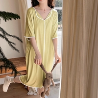 Chemise de nuit été femmes Modal à manches courtes Cool pyjamas été femmes lâche nouveau doux maison vêtements printemps et automne