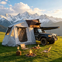 Tente de toit de voiture imperméable en Oxford à double couche pour toutes les saisons avec cadre en aluminium, tente de camping pour SUV, glamping, une chambre