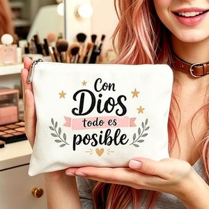 Sac cadeau pour femmes, trousse de maquillage avec slogan Faith pour maman, filles, amies, cadeaux idéaux pour les voyages, anniversaires, trousse de maquillage - Product Image 4