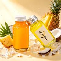 Bouteille en verre carrée de 60 ml pour jus concentré, étiquette personnalisée disponible en stock, livraison rapide, emballage de liquides pour boissons