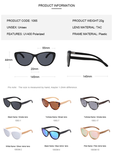 レトロな手作り木製竹サングラスレーザーロゴファッショナブルな偏光サングラス女性キャットアイPCフレームアウトドア用眼鏡 - Product Image 6