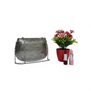 Elegant Shell Mosaic Clutch Purse with Detachable Metal Shoulder Chain - Product Image 1