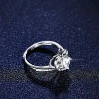 Diamond Women Silver Rings Moissanite Diamond Love Heart Diamond Ring Women Moissanite Ring Sterling Silver