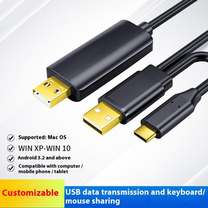 USB Type-C chuyển cáp PVC Áo khoác bện che chắn 480Mbps truyền dữ liệu oxy-miễn phí đồng cross-hệ thống chia sẻ bàn phím - Product Image 5