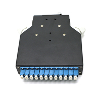Boîtier de terminaison fibre optique FTTH sur rail DIN 6FO 12 fibres 24 fils