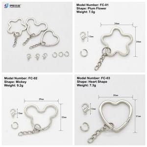 YIWANG Factory Wholesale Silver Mickey Key Chain Metal DIY Heart Flat Split Key Ring Keychain Ring Parts - Product Image 3
