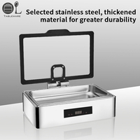 Desain Baru Pemanas Makanan Buffet Listrik Stainless Steel Layar Sentuh Kapasitas 6L/9L Modern Mewah Perak+Hitam