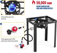 Set Penggorengan Luar Ruangan Aluminium 18 QT dengan Dua Keranjang & Pembakar 58.000 BTU untuk Memasak di Halaman Belakang, seperti Ikan, Sayap, & Kentang Goreng
