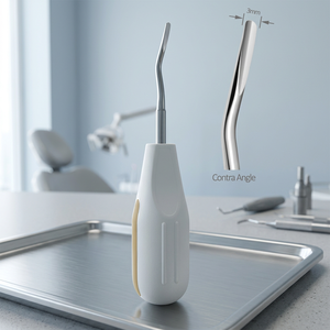 Elevador Dental BK Industries, Contraángulo de 3 mm, Mango Ergonómico Blanco, Instrumento Quirúrgico con Certificación CE Clase II, Posición de 3 Mandíbulas - Product Image 5