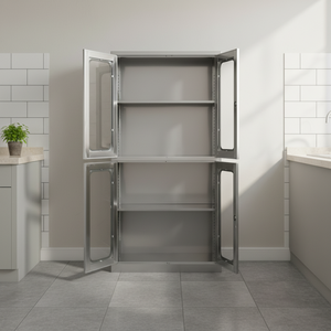 <span class=keywords><strong>Armoire</strong></span> à <span class=keywords><strong>pharmacie</strong></span> en métal pour bureau, <span class=keywords><strong>armoire</strong></span> de <span class=keywords><strong>cuisine</strong></span> en acier inoxydable, facile à nettoyer, multifonctionnelle avec serrure à clé pour usage commercial - Product Image 4
