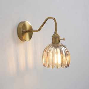 Applique murale en verre moderne et créative en <span class=keywords><strong>tube</strong></span> incurvé doré pour le salon, la chambre à manger, style français, lampe murale de luxe - Product Image 1
