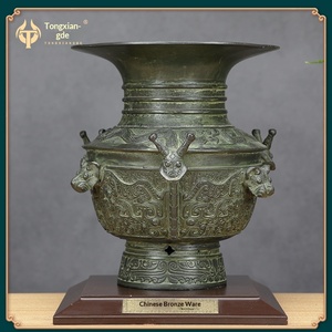 Adornos Antiguos de Bronce de la Dinastía Shang de la Boutique Jingciren, Colección de Antigüedades de Vino Huzun, Adornos de Escritorio para Museo - Product Image 4