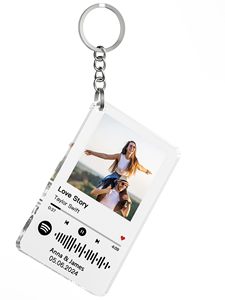 Llavero Personalizado de <span class=keywords><strong>Spotify</strong></span> con <span class=keywords><strong>Foto</strong></span> y Título de Canción, Llavero de Acrílico Personalizado para Parejas, Regalo de Boda y San Valentín - Product Image 5