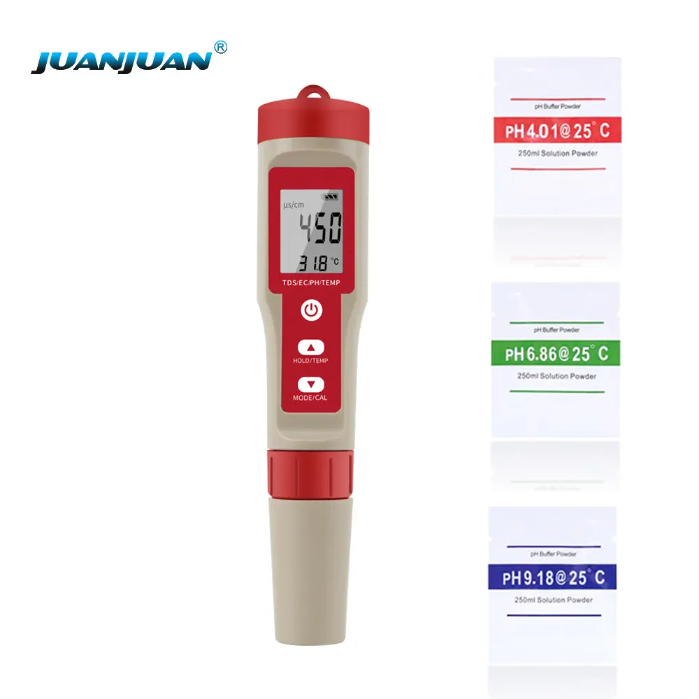 4 in 1 Wasser qualitäts tester Digitales TDS/TEMP/ EC/PH-Messgerät Monitor-Kit TDS-Wasser tester mit Hintergrund beleuchtung für Pools Trinkwasser