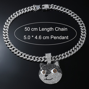 Pendentif tête de chien Husky Meme amusant, plaqué or 14K, style Hip Hop Bling, chaîne cubaine, unisexe, cadeau de fête pour enfants, tendance - Product Image 6
