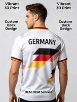 Maillot de football imprimé en 3D avec drapeau allemand pour hommes, 100 % polyester respirant, t-shirt de sport personnalisé OEM ODM, tee-shirt d'entraînement de football
