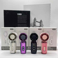 Nouveau ventilateur électrique portable mini personnalisable pour l'extérieur, trois vitesses, moteur à balais, faible bruit, matériau plastique, batterie 1800 mAh, USB